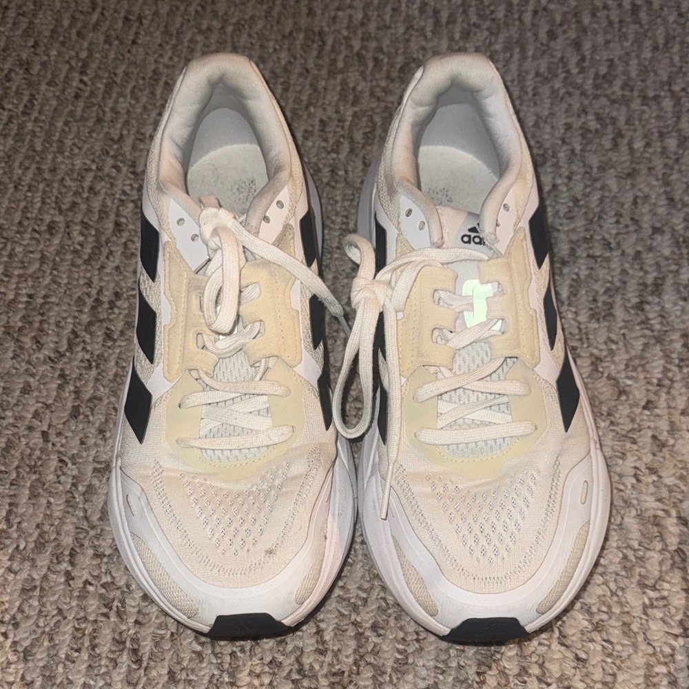 Adidas Kids Cream and Black Sneakers